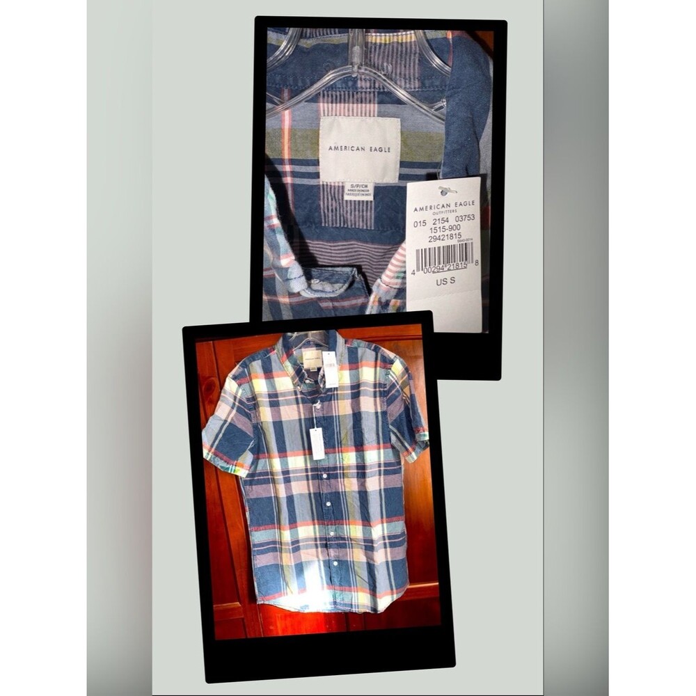 American Eagle Outfitters Multicolor Plaid Button Down Shirt #1436